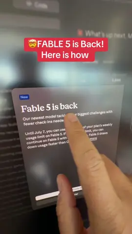 Fable 5 is officially back Inside of Claude code! 