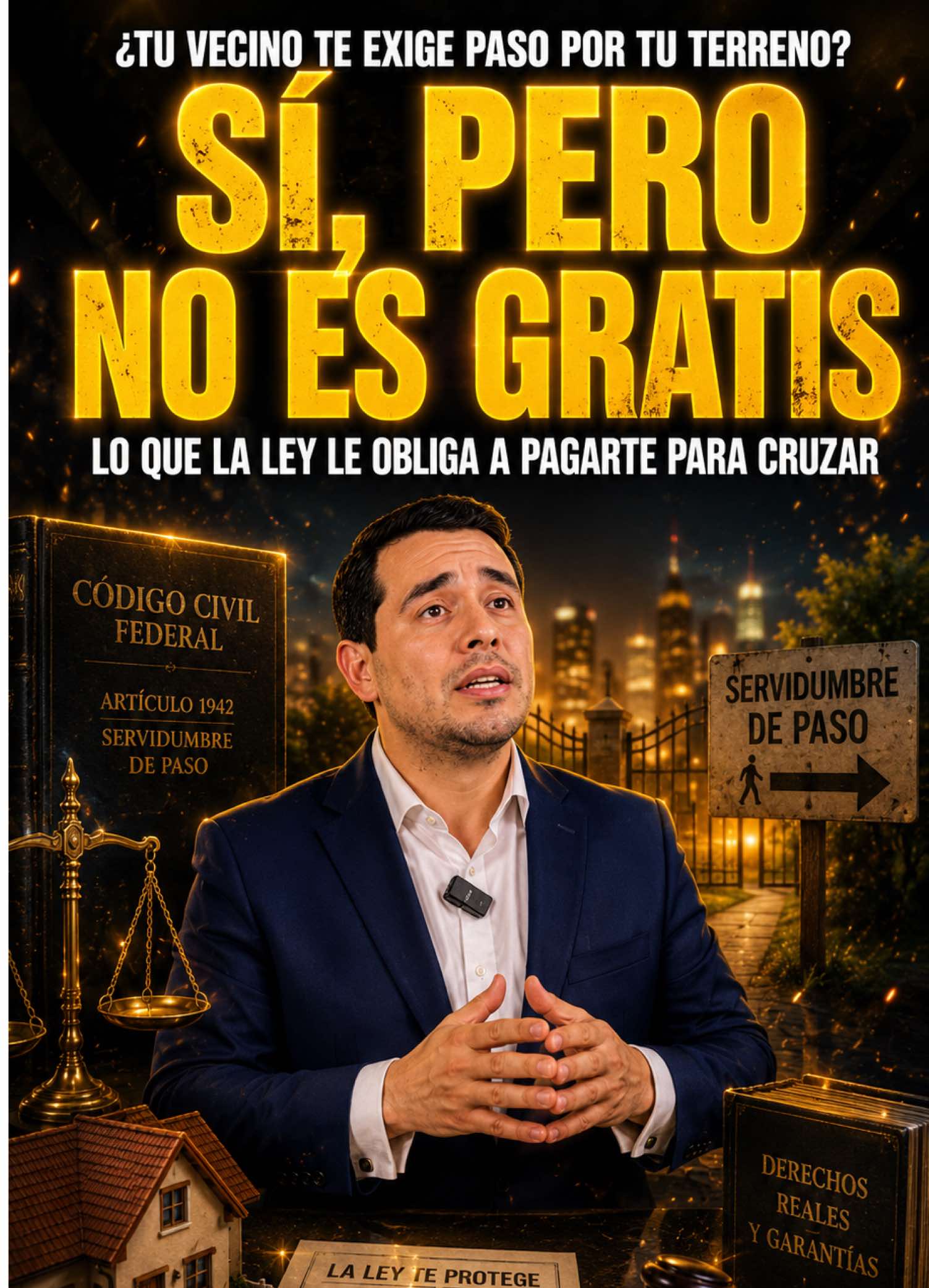 ¿Tu vecino exige paso por tu terreno? ⚖️🏚️ Conoce las reglas de la servidumbre legal de paso La figura legal: Procede cuando un predio está completamente enclavado sin salida a la vía pública y no existe otra alternativa de acceso. 3 puntos clave: 🔴 Derecho a exigir paso: El propietario de un predio enclavado puede exigir legalmente servidumbre de paso a través del terreno contiguo con salida a la vía pública. 📋 No es automático: Deben cumplirse requisitos formales ante autoridad. El vecino debe probar ante juez que verdaderamente no tiene otra alternativa de salida. ⚖️ Obligación de indemnizar: La servidumbre no es gratuita. El beneficiario debe pagarte por el terreno utilizado y compensarte por el perjuicio que cause el libre tránsito en tu propiedad. ✅ Extinción: Si el vecino obtiene otra salida — nueva calle, terreno adyacente con acceso — la servidumbre se extingue. No es permanente. ✊