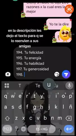 1. Tu sonrisa  2. Tus ojos 3. Tu cabello 4. Tu manera/forma 5. Tu corazón 6. Tu toque 7. Tu presencia 8. Tu voz 9. Tu lealtad 10. Tu brillo 11. Tu calma 12. Tu gentileza 13. Tu amor 14. Tu enfoque 15. Tu optimismo 16. Tu resiliencia 17. Tu ternura 18. Tu compasión 19. Tu bondad 20. Tu fuerza 21. Tu cariño 22. Tu encanto 23. Tu estilo 24. Tu energía 25. Tu sonrisa 26. Tu luz 27. Tu coraje 28. Tu humor 29. Tu manera/forma 30. Tu alma 31. Tu brillo 32. Tu gracia 33. Tu sensibilidad 34. Tu sinceridad 35. Tu afecto 36. Tu honestidad 37. Tu apoyo 38. Tu dedicación 39. Tu paciencia 40. Tu amor 41. Tu cuidado 42. Tu calor 43. Tu suavidad 44. Tu encanto/carisma 45. Tu imaginación 46. Tu sinceridad 47. Tu lealtad 48. Tu espíritu 49. Tu felicidad 50. Tu inteligencia 51. Tu generosidad 52. Tu entendimiento 53. Tu serenidad 54. Tu perseverancia 55. Tu ritmo 56. Tu dulzura 57. Tu confianza 58. Tu paz 59. Tu mirada 60. Tu abrazo 61. Tu vínculo 62. Tu cariño 63. Tu libertad 64. Tu fe 65. Tu comprensión 66. Tu tranquilidad 67. Tu equilibrio 68. Tu vitalidad 69. Tu empatía 70. Tu alegría 71. Tu inteligencia 72. Tu esperanza 73. Tu calidez/consuelo 74. Tu suavidad 75. Tu generosidad 76. Tu altruismo 77. Tu apoyo 78. Tu bondad 79. Tu corazón 80. Tu sinceridad 81. Tu humor 82. Tu creatividad 83. Tu empatía 84. Tu espontaneidad 85. Tu mirada 86. Tu autenticidad 87. Tu armonía 88. Tu honestidad 89. Tu entusiasmo 90. Tu determinación 91. Tu tranquilidad 92. Tu independencia 93. Tu risa 94. Tu preocupación (Cuidado atento) 95. Tu alegría 96. Tu positividad 97. Tu amistad 98. Tu protección 99. Tu admiración 100. Tu visión 101. Tu optimismo 102. Tu respeto 103. Tu belleza 104. Tu espontaneidad 105. Tu consuelo 106. Tu ternura 107. Tu humildad 108. Tu espíritu 109. Tu vigor 110. Tu respeto 111. Tu sinceridad 112. Tu calma 113. Tu gratitud 114. Tu cuidado 115. Tu generosidad 116. Tu energía 117. Tu encanto 118. Tu perspicacia 119. Tu empatía 120. Tu gratitud 121. Tu entusiasmo 122. Tu suavidad 123. Tu acogida 124. Tu confianza 125. Tu dedicación 126. Tu inteligencia 127. Tu coraje 128. Tu paz 129. Tu fortaleza 130. Tu celo 131. Tu ternura 132. Tu paciencia 133.Tu humor  135. Tu presencia 136. Tu enfoque 137. Tu resiliencia 138. Tu sensatez 139. Tu amor 140. Tu amistad 141. Tu fuerza 142. Tu gentileza 143. Tu pasión 144. Tu encanto 145. Tu serenidad 146. Tu positividad 147. Tu apoyo 148. Tu estabilidad 149. Tu apoyo 150. Tu calor 151. Tu atención 152. Tu serenidad 153. Tu levedad 154. Tu alegría 155. Tu orgullo 156. Tu persistencia 157. Tu cariño 158. Tu sabiduría 159. Tu espíritu 160. Tu confianza 161. Tu autenticidad 162. Tu tranquilidad 163. Tu amor 164. Tu sinceridad 165. Tu encanto 166. Tu tenacidad 167. Tu adaptación 168. Tu verdad 169. Tu cimiento/alicerce 170. Tu hermosura/belleza 171. Tu alivio 172. Tu afecto 173. Tu bondad 174. Tu magnetismo 175. Tu visión 176. Tu sabiduría 177. Tu humor 178. Tu calma 179. Tu creatividad 180. Tu mirada 181. Tu resiliencia 182. Tu alegría 183. Tu empeño 184. Tu suavidad 185. Tu sinceridad 186. Tu brillo 187. Tu fe 188. Tu fuerza 189. Tu apoyo 190. Tu espiritualidad 191. Tu confianza 192. Tu dedicación 193. Tu afecto 194. Tu felicidad 195. Tu energía 196. Tu habilidad 197. Tu generosidad 198. Tu sabiduría 199. Tu Luz 200. Por ser tu 💗 Te quero muchote 💗💗💗 . . . . . . . . @ᥫ᭡𝖌𝖎𝖔𝖔𝖔ᥫ᭡  #losamooocaramelitos #famous #viral #pinchetiktokponmeenparati #paratiiiiiiiiiiiiiiiiiiiiiiiiiiiiiii 
