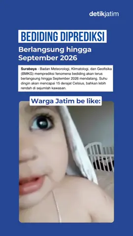 BMKG memprediksi fenomena bediding masih berlangsung hingga September 2026. Prakirawan BMKG Linda Fitrotul menjelaskan, suhu dingin pada Juli–September merupakan kondisi normal saat musim kemarau akibat angin monsun Australia yang membawa massa udara dingin dan kering ke Indonesia. Ia mengatakan, minimnya tutupan awan membuat panas yang diserap bumi pada siang hari lebih cepat dilepaskan ke atmosfer saat malam, sehingga suhu turun drastis. Kondisi ini terjadi hampir di seluruh Jawa Timur, namun terasa lebih dingin di Malang karena berada di dataran tinggi. BMKG menyebut, suhu malam hingga dini hari di kawasan perkotaan Malang berpotensi mencapai sekitar 15 derajat Celsius. Sementara suhu terendah diprakirakan terjadi di Bromo sekitar 8,2 derajat Celsius, disusul Malang 12,4 derajat Celsius, Pasuruan 12,6 derajat Celsius, dan Trenggalek 14,7 derajat Celsius. BMKG mengimbau masyarakat mengenakan pakaian hangat selama periode bediding, terutama anak-anak, lansia, dan penderita penyakit pernapasan. #detikjatim #tiktokberita #malang #batumalang #malangraya 