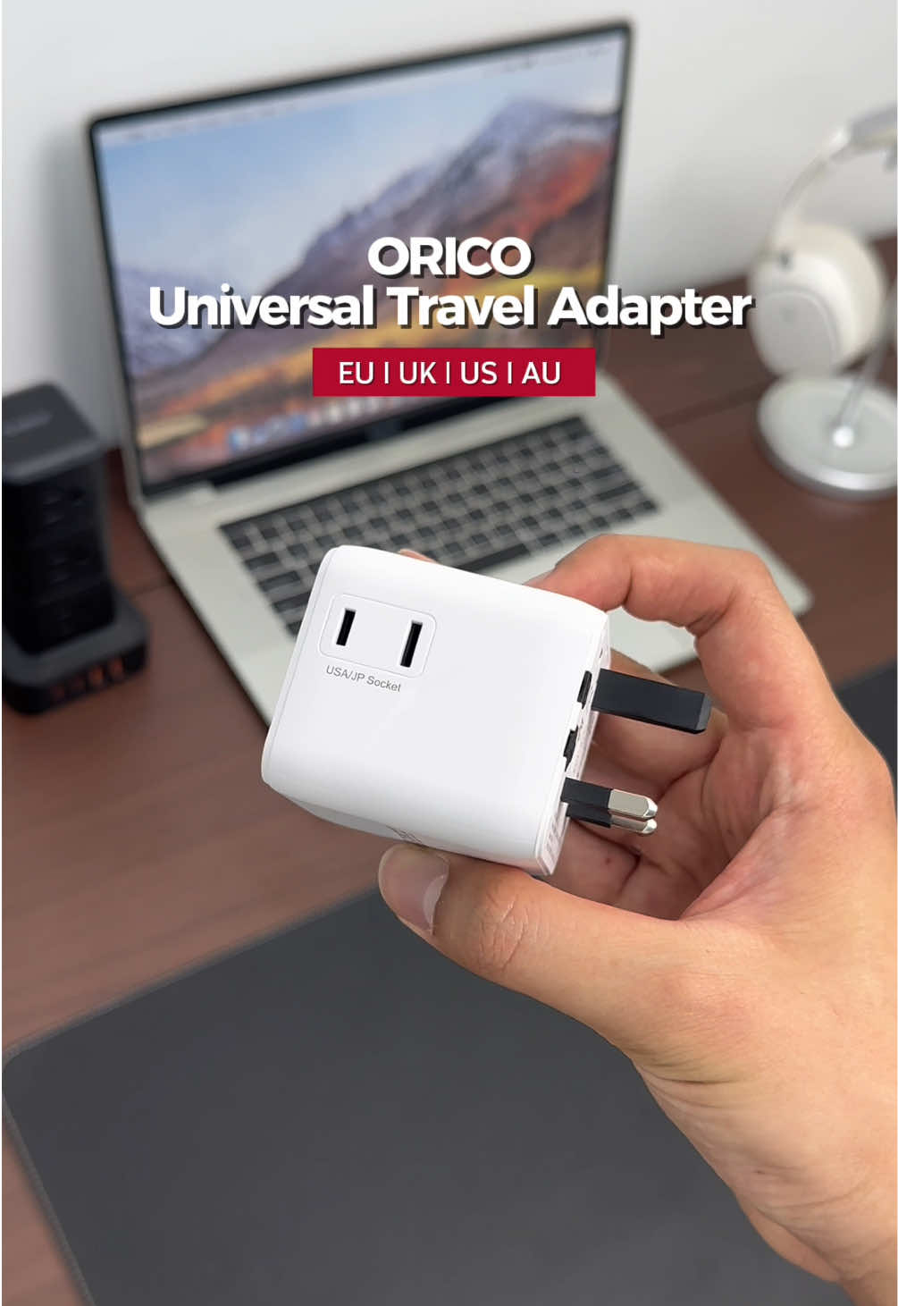R Travel Adapter 5in1🤯 Gan Protection Everywhere Anytime✈️ #orico #traveltiktok #traveling 