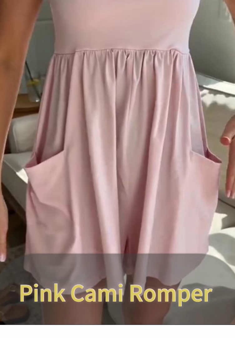 #PinkPocketMini 💗🌤️ A soft pink mini that feels cute without doing too much. The square neckline, thin straps, relaxed babydoll shape, and oversized front pockets make it perfect for beach walks, coffee stops, vacation mornings, or easy weekend plans. Sweet, simple, and fun to keep in the summer lineup. #PinkMiniDress #PocketDress #SummerOutfit #BeachDayLook      