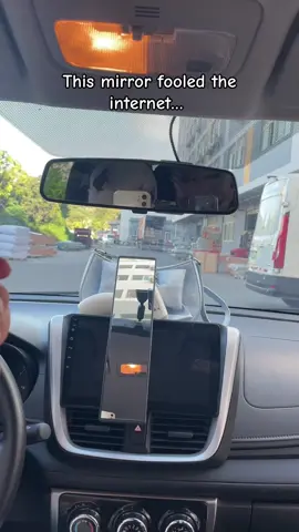 This mirror fooled the internet. #rearviewmirror #caraccessories #carupgrade #carsoftiktok #blindspotmirror 