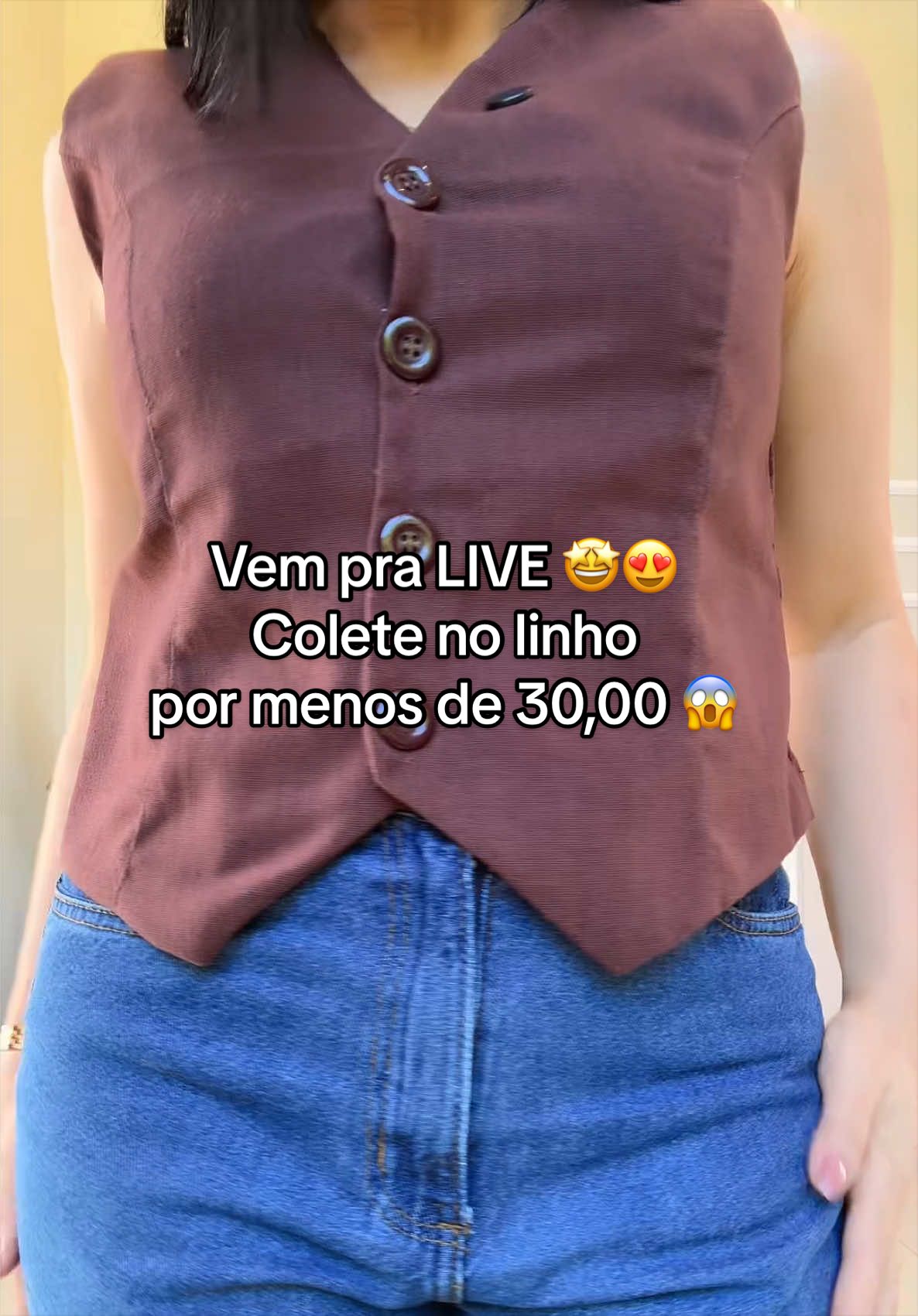 Só na live! Veeeem! #colete #linho #livesho 