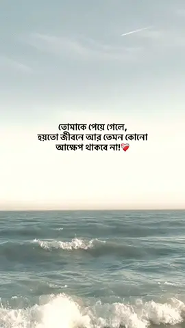 তোমাকে পেয়ে গেলে,  হয়তো জীবনে আর তেমন কোনো আক্ষেপ থাকবে না!❤️‍🩹 #foryou #banglastatus #emotionalvideo #500k #fyp @TikTok @TikTok Bangladesh 