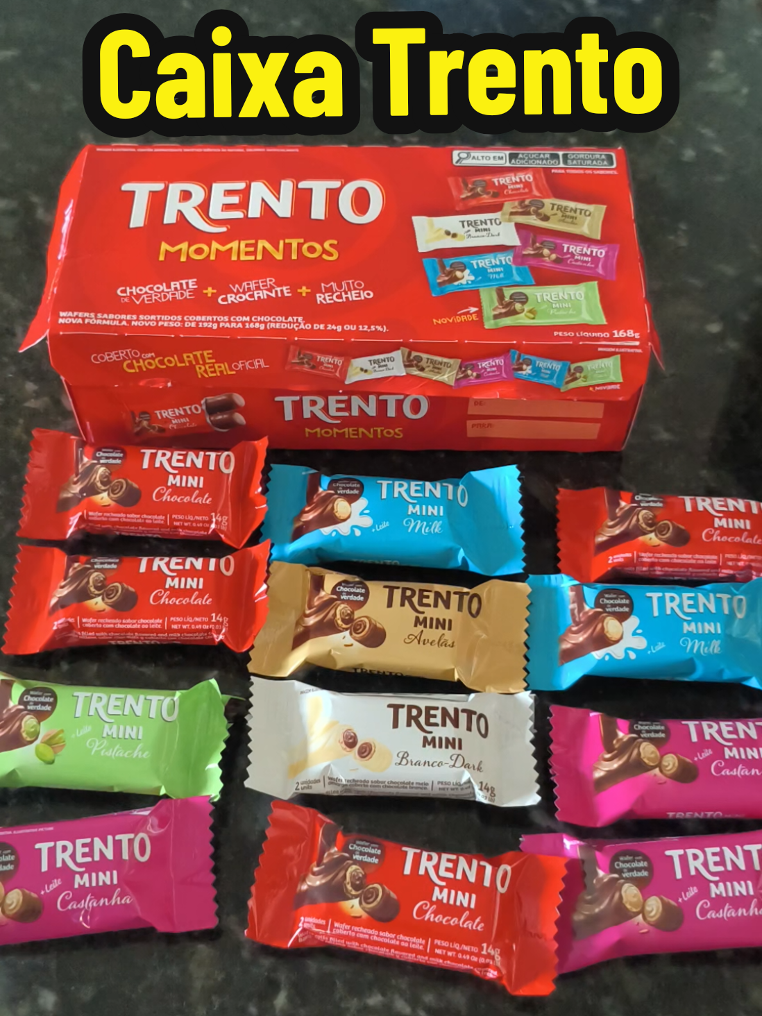 Caixa de bombons Trento momentos mini trentos  #caixadebombom #trento #trentomomentos #minitrento #chocolate   
