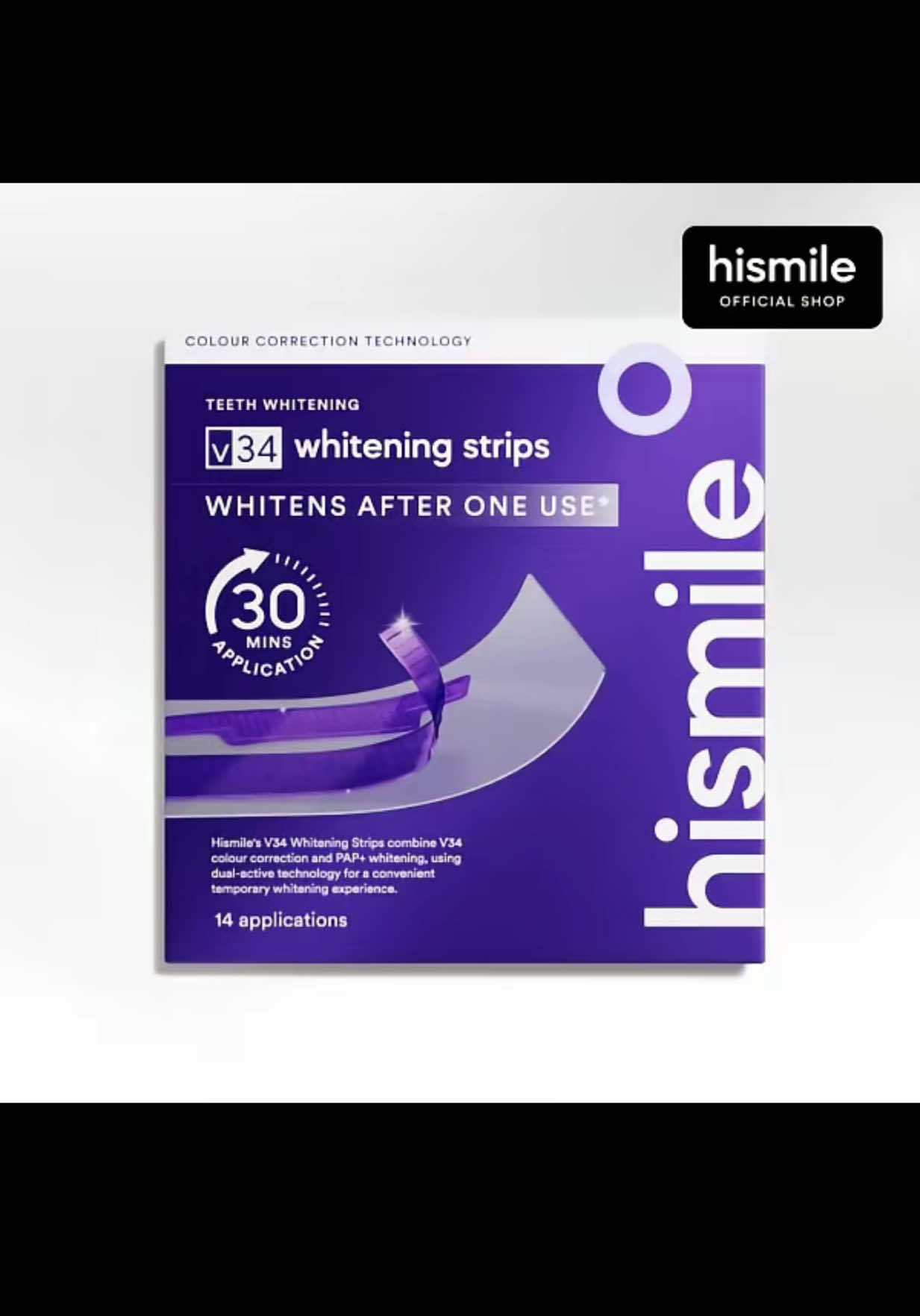 Hismile V34 Whitening Strips, Teeth Whitening Strips, Purple Tooth Whitening, Combining Whitening and Colour Correction #Hismile #TeethWhitening #PurpleWhitening #BrightSmile #SmileGlow
