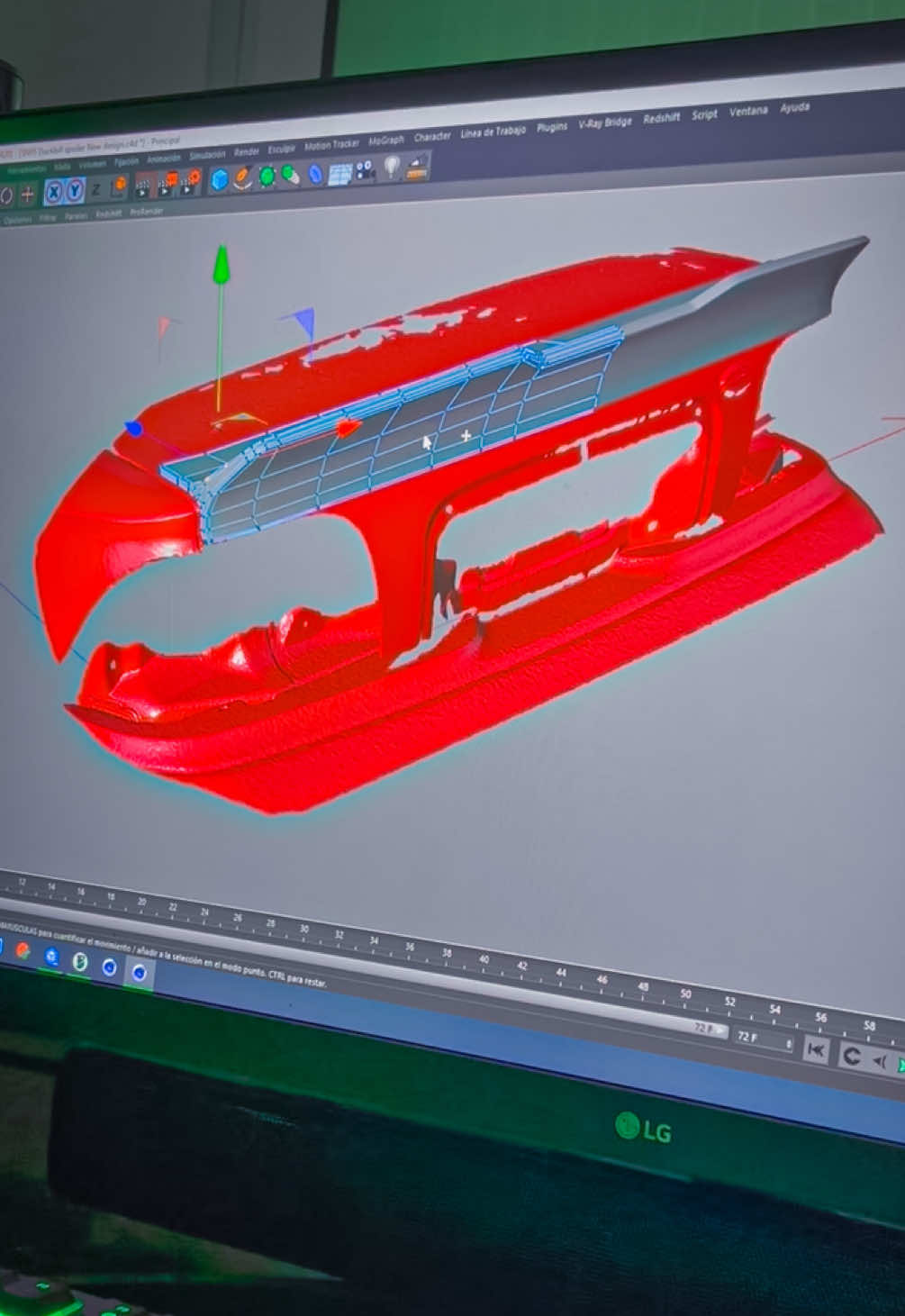 Así se hace un alerón impreso en 3D para un Mustang 🚗💨.  Impreso en ABS y detallado para un acabado clean 👌🏽 #mustang #impresion3d #sn95 #ford #s197 