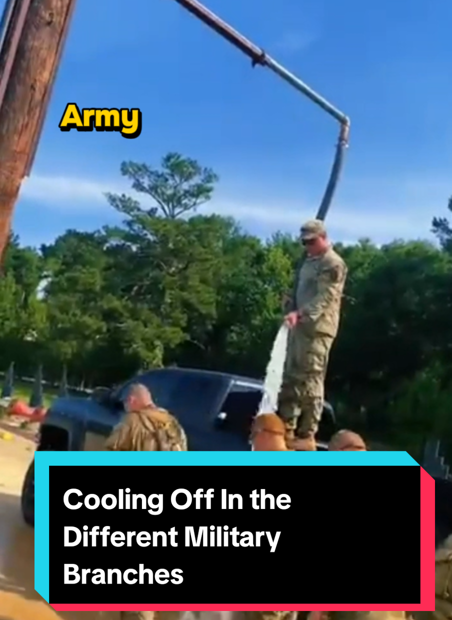 During hot days in the military, you definitely need to cool off. #militarytiktok #militaryhumor #armylife #marines #fyp 
