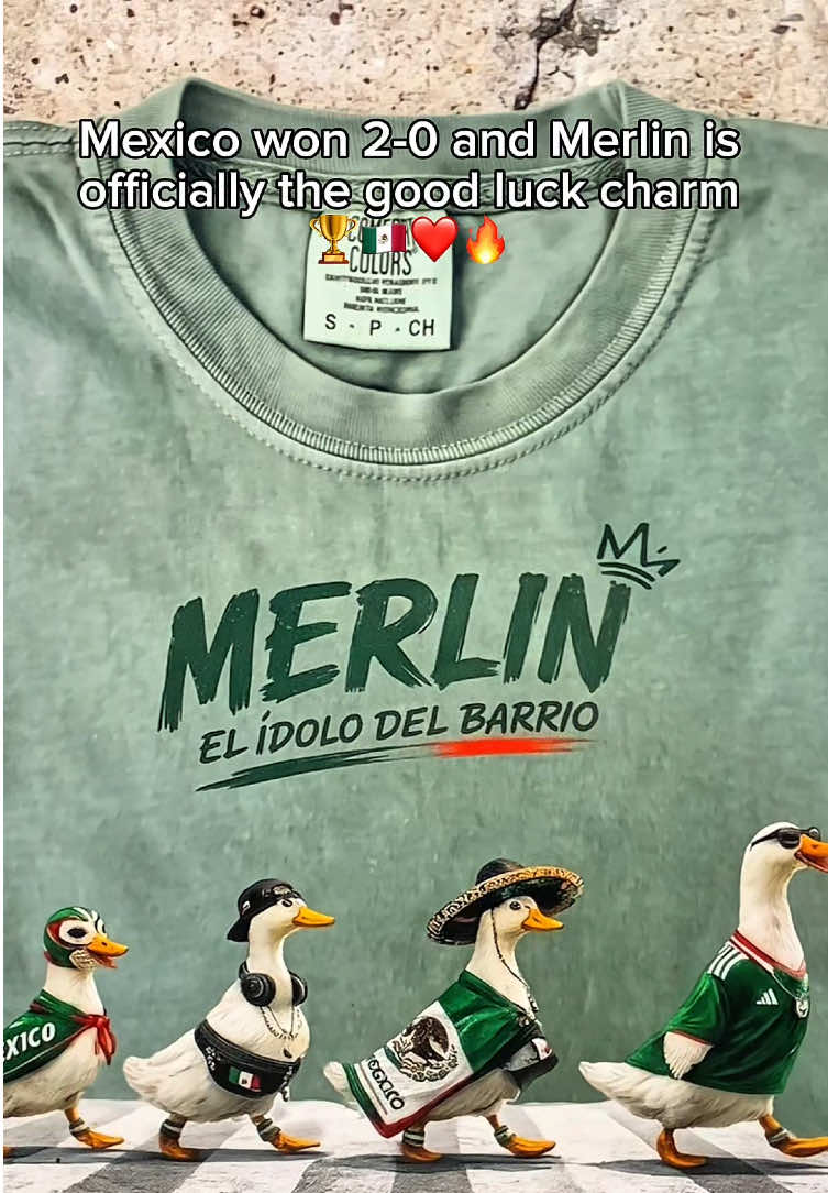 If you fan Merlin Mexico, you need it 🇲🇽❤️⚽️🥰#mexicosoccer #footballtiktok #funnyshirts #merlintheduck #comfortcolors 