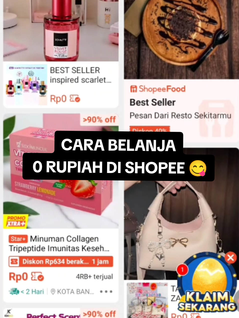 CARA BELANJA 0 RUPIAH DI SHOPEE 🤩 #ngewarung #shopee #0rupiah #belanjaonline #tutorbelanjagratis 