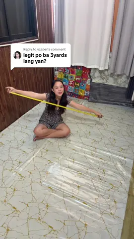 Replying to @yzabel 1 yard 91cm so kapag 3 yards 273cm na length ng floormat up to 20yards pwde eadd 😍 #floormat #mat #linoleumrubberized #3yardsfloormat 