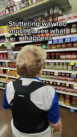 She wasn’t ready for it 😭😭 #funnymemes #pranked #supermarket #stutter 