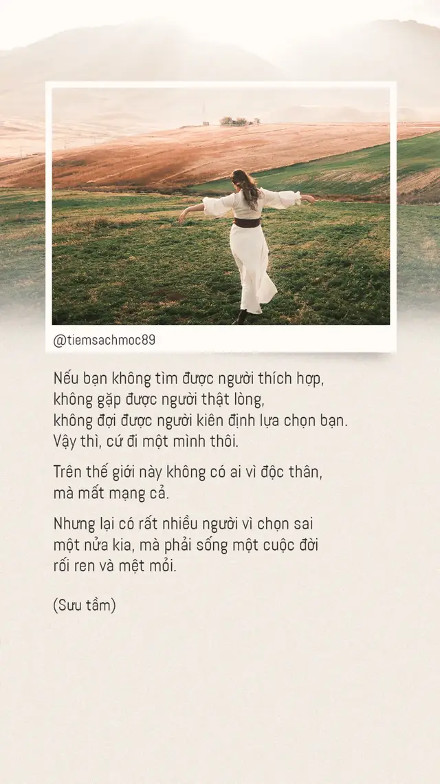 Nếu bạn không tìm được người phù hợp #tiemsachmoc89 #fyp #foryou #status #tamtrang 
