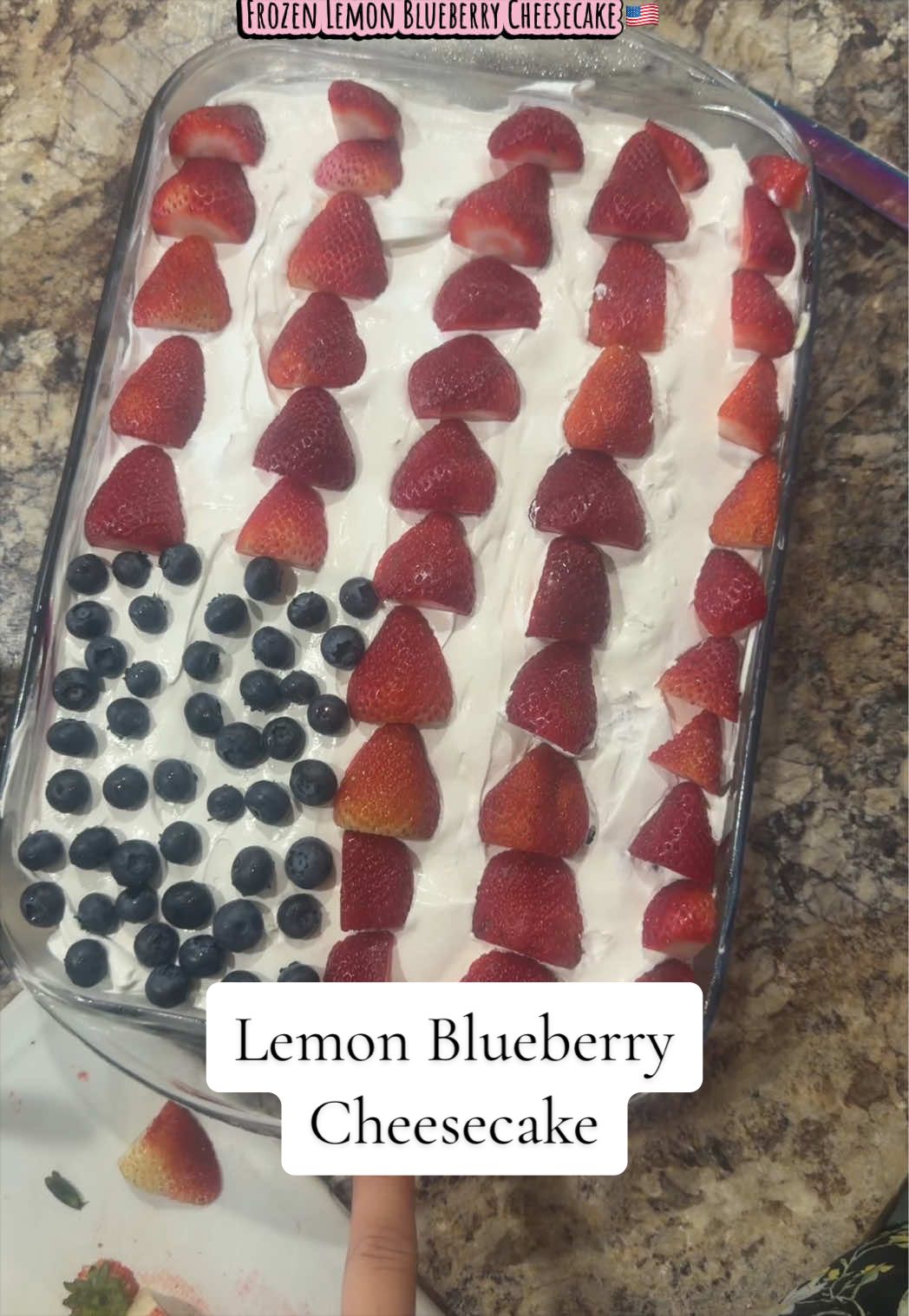 This dessert will impress EVERYONE! So dang good! 🤤  No Bake Lemon Blueberrry Cheesecake: 3 cups crushed graham crackers 3/4 cup melted butter 1 cup sugar 16 oz softened cream cheese 1/3 cup lemon juice 1 cup milk 3.4 oz package instant lemon pudding 1 can blueberry pie filling 16 oz cool whip Chill in fridge or freeze for extra fun treat! #dessert #nobake #cheesecake #EasyRecipe #lemonblueberry 