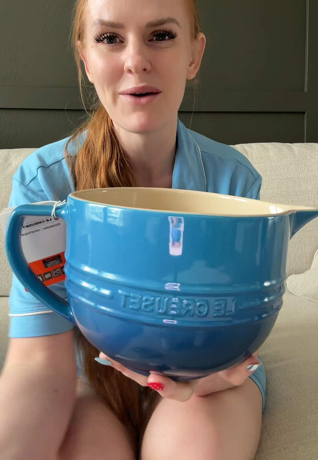 I can’t wait to make pancakes tomorrow!! #lecreuset #lecreusettiktok #collectorspiece #stonewear #baking 