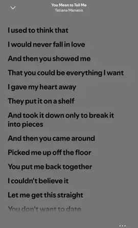 You Mean To Tell Me #tatiana #videolyrics #fyp #tatianamanaois #music 