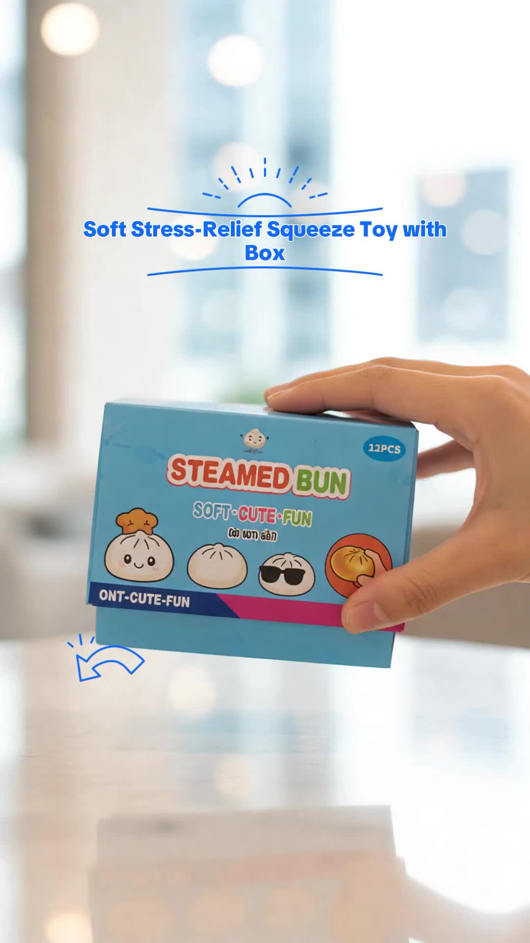 Glitter Dumpling Fidget Squishy with Box, Soft Sensory Squishies, Decompression Squeeze Stress Relief Toy (White) #dumplingsquishy #buntoy #steamedbun #baozi #kawaiifood #fakefoodtoy #mochitoy #asianfoodaesthetic