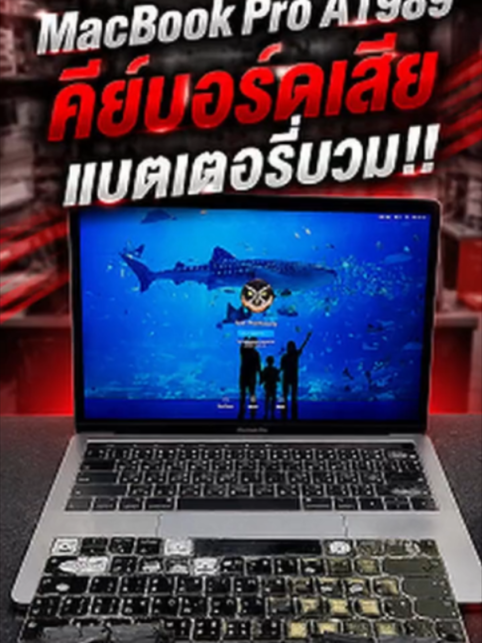 MacBook Pro A1989 คีย์บอร์ดเสีย แบตเตอรี่บวม เปลี่ยนใหม่จบในเครื่องเดียว! #MacBookProA1989 #MacBookPro2018 #MacBookคีย์บอร์ดเสีย #แบตบวม #BBmacservice