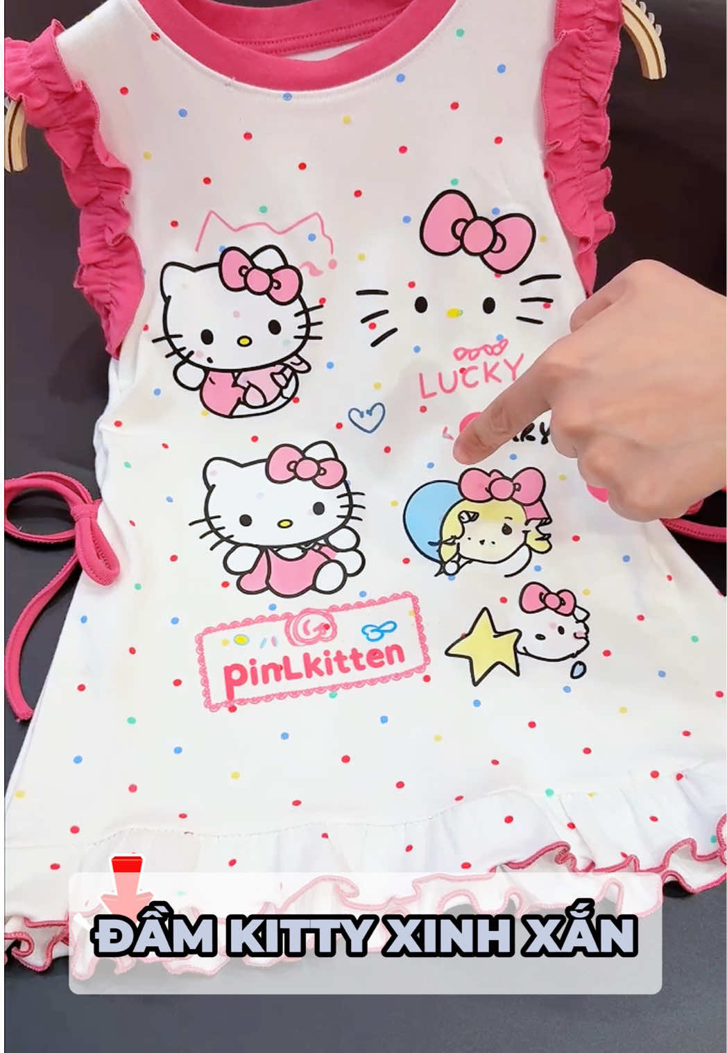 Đầm kitty siêu yêu❤️#likekidsshop #tiktokshop77 #thoitrangtreem #likekids #livesale 
