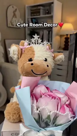 Cute Dairy Cow Plush Toy with Artificial Rose Bouquet, Soft Huggable Plush, Home Decor Ornament, Lgbtq Gift, Christmas & Halloween Gifts #plushshop #handmadestuffedanimal #cowgirlgifts #highlandcowplushy #bunnygifts #kidsplushies #softplushie #highlandcowplush #cutestuffedanimal #cuteideasforgifts