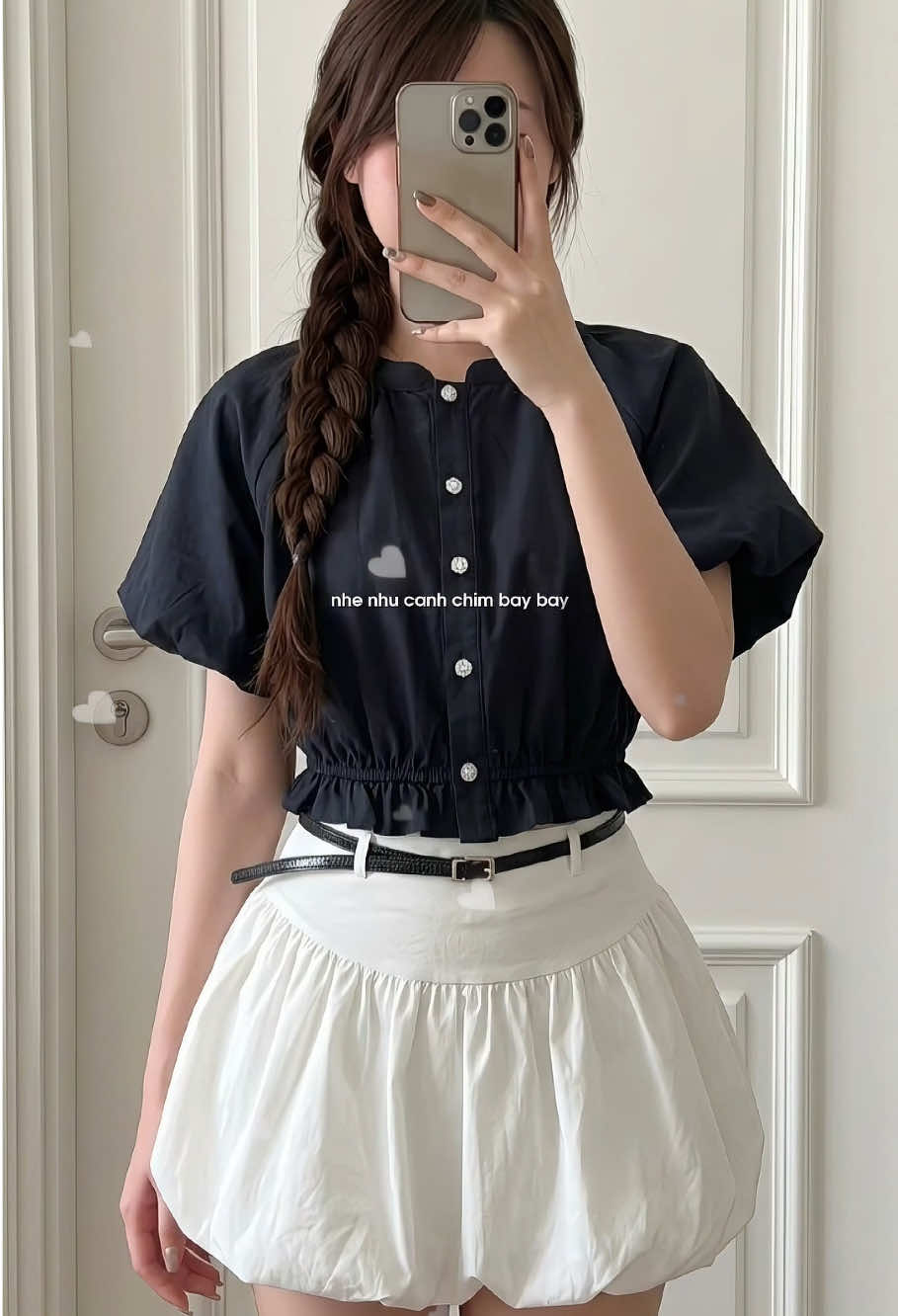 Áo Sơ Mi Cộc Tay Dáng Croptop Tay Bồng Chun #review #tiktokshop77 #thờitrang #viral #outfit 