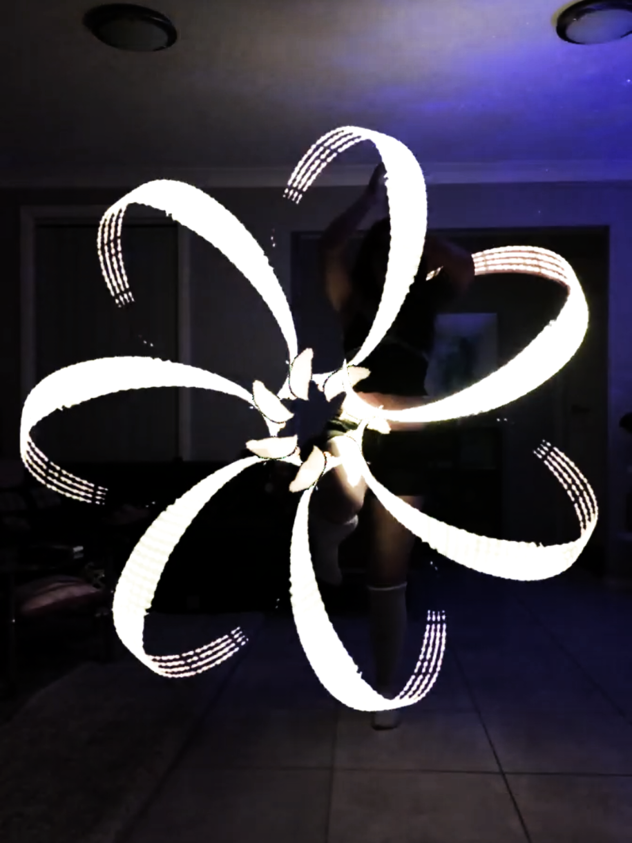 ✨️ getting the gist of what moves makes cooler shapes 🥰 #m83 #midnightcity #kaleidoscope #leds #musicvisualizer 