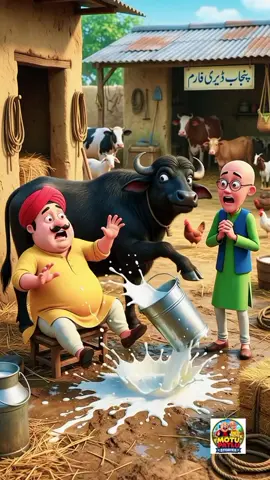 🐃😂 Motu Patlu Aur Shararti Bhains | Funny Dairy Farm Story#creatorsearchinsights #portugalvscolombiamatch #MotuPatlu #Buffalo #dairyfarm 