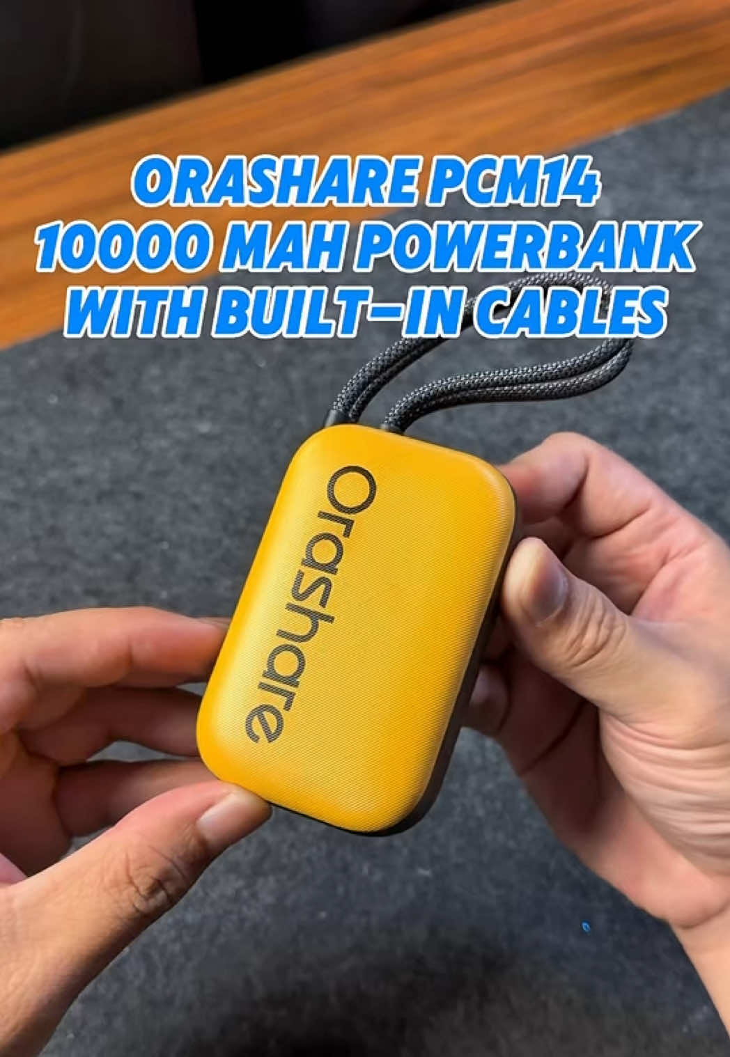 Orashare PCM14 10000mAh Portable Powerbank Built-in Cable 22.5W Fast Charging & LED Display Compact #powerbank #minipowerbank #orasharepowerbank #travelessentials #fastcharging  
