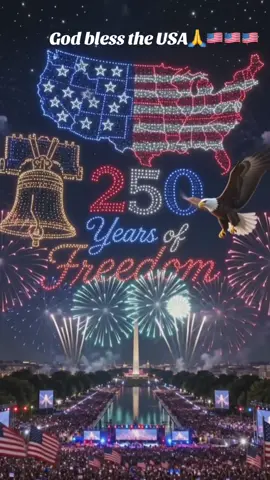 God bless the USA. 🇺🇸✨ Happy 4th of July and Happy 250th Birthday, America! Celebrating independence, freedom, unity, faith, and hope from 1776 to 2026. ❤️🤍💙 #GodBlessTheUSA #Happy4thOfJuly #IndependenceDay #America250 #USA250    