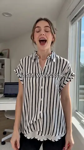 Vertical Striped Button Front Short Sleeve Shirt, Casual Office Commute Cover-Up, Stylish and Comfortable Blouse for Daily Wear #shirts #officefashion #summerblouse #womensshirt #shortsleeveshirts #topandshortsset #puffsleeveblouse #plussizeblouse #oversizedshirtoutfit #fulllengthbasictop