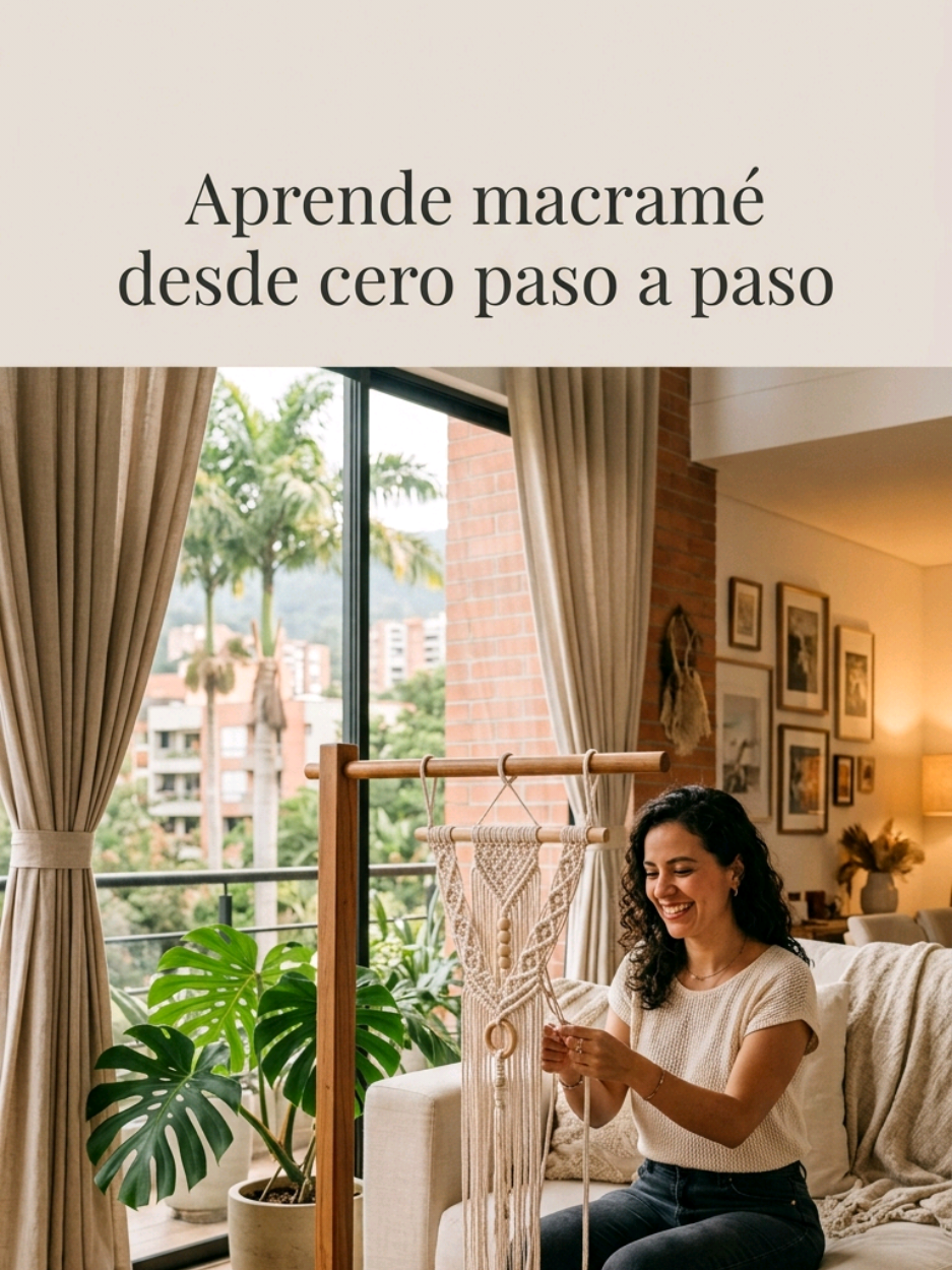 ¿Lista para convertir tus nudos en dinero? 🪢💰✨   Aprende macramé desde cero y crea piezas que todos quieren para decorar su casa.   Te enseño paso a paso: materiales, nudos clave y 3 proyectos listos para vender desde tu primera semana 🔥   No necesitas experiencia. Solo tus manos y las ganas de empezar. Visita la Bio e inscríbete 💛 #macrame #macramelove #macrameart #hechoamano #decoracionboho 
