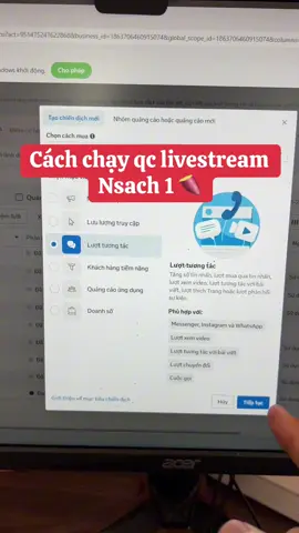 Cách lên qc livestream nsach 1 🍠 #kinhdoanh #banhangonline #quangcaofacebookads 