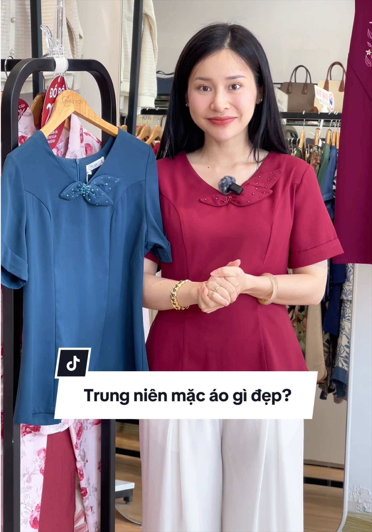 Áo trung niên cao cấp #thieuhoa #thoitrangtrungnien #thoitrang 