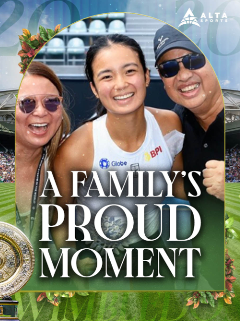 A FAMILY'S PROUD MOMENT 🇵🇭❤️ Joy and pride filled the air as Alex Eala's parents Rizza Maniago-Eala and Michael Eala embraced family members and supporters outside Centre Court following their daughter's historic Wimbledon victory. They also took time to pose for photos with Filipino fans celebrating the milestone. (📹: Shendig/IG) #AlexEala #Wimbledon #Tennis