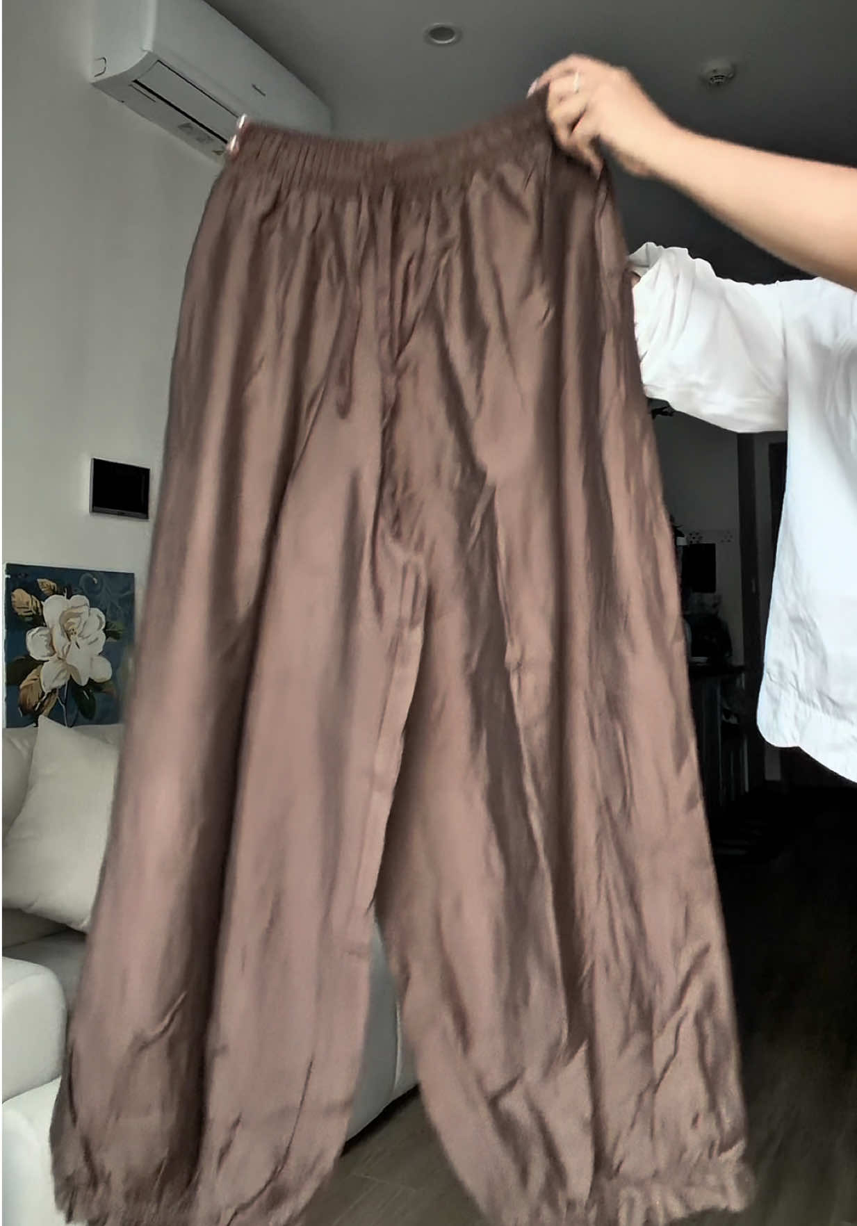 (Unbox) quần chun ống rộng vải đùi mặc thoải mái năng động #quandai #quanchun #quandui #quannu 