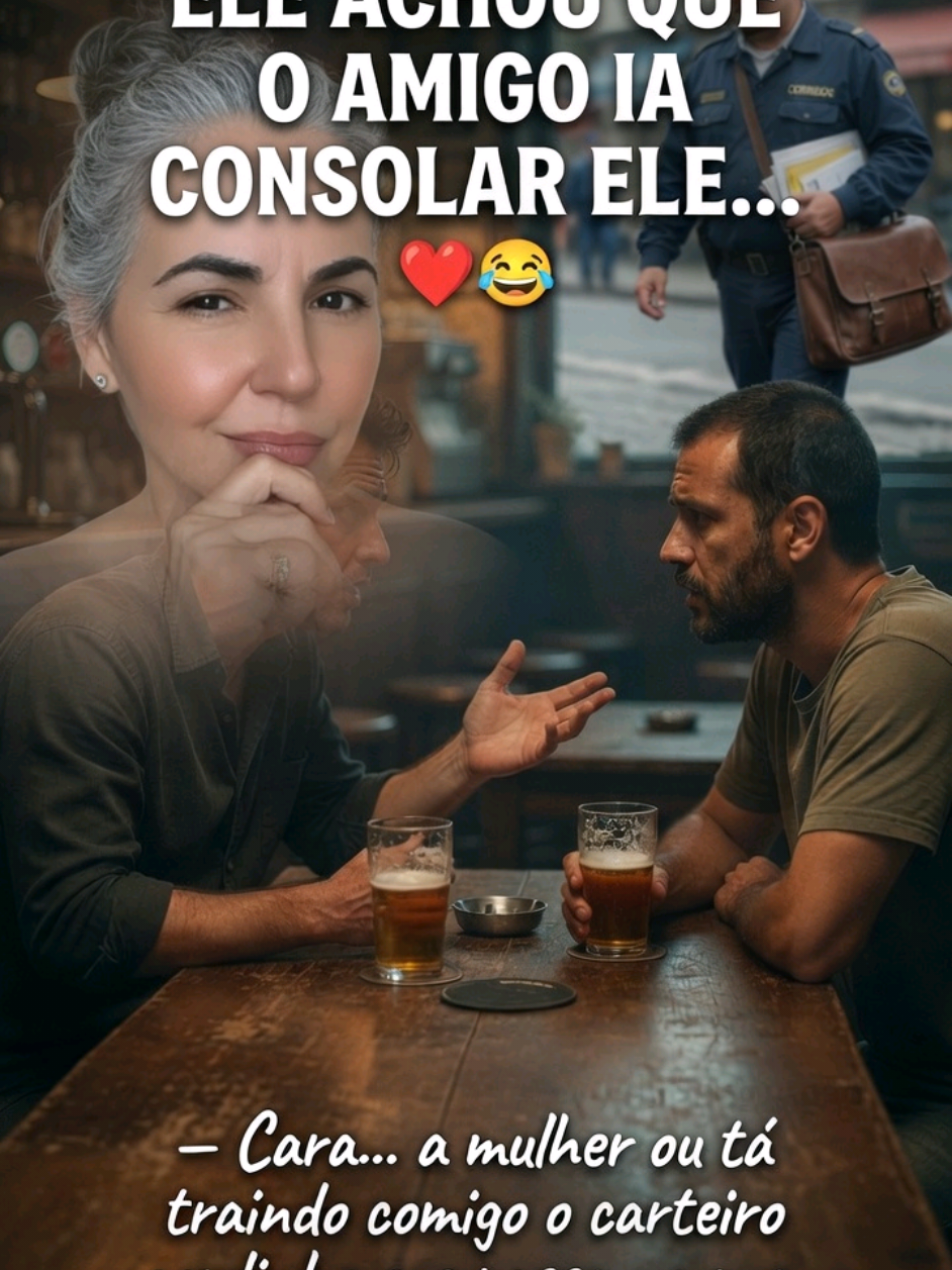 Dois amigos estavam tomando cerveja. Um deles suspirou e disse: -Minha mulher acabou de confessar que está me traindo com o carteiro. O outro arregalou os olhos. - O carteiro? Aquele gordinho feio pra cacete que passa todo dia na sua rua? Esse mesmo. O amigo ficou alguns segundos em silêncio, balançou a cabeça e soltou: -Caralho… mas o que foi que aquele carteiro viu na sua mulher? #humor  #traicao  #amizade  #piadas  #memesbr 