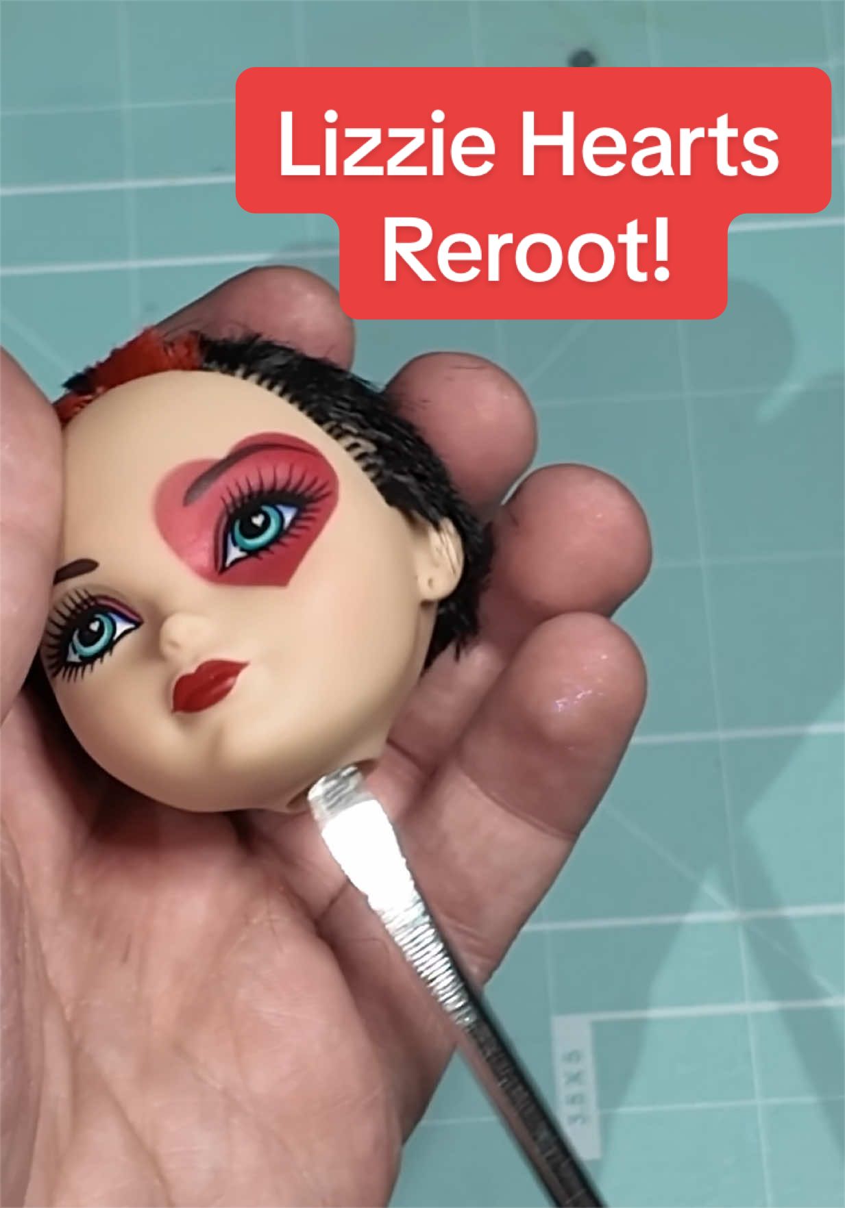 OFF WITH HER HEAD! ♥️ 👑  #everafterhigh #lizzehearts #makeover #reroot #doll 