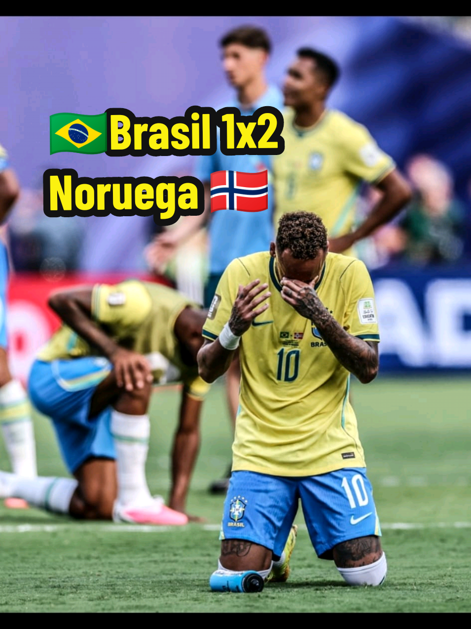 🇧🇷 Brasil 1x2 Noruega🇳🇴 💔😭 O Brasil tentou, lutou até o fim, mas não conseguiu vencer a Noruega... 😢😭 O sonho do hexa chegou ao fim... ❌ Bruno Guimarães desperdiçou um pênalti. ❌ Endrick teve uma chance clara, mas chutou pra fora. ⚽ Haaland não perdoou e marcou duas vezes. ⚽ Neymar ainda reacendeu a esperança, mas não foi suficiente. ❓ Na sua opinião, quem deveria ter batido o pênalti no lugar do Bruno Guimarães? ❓ E o que faltou para o Brasil sair com a classificação? 👇 Quero saber a opinião de vocês! 🇧🇷💛💚😭 #torcidabrasil #seleçãobrasileira #selecaobrasileira #copadomundo #brasil 