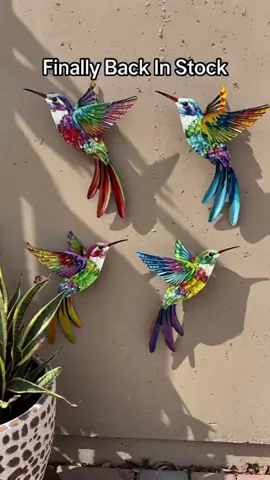4 Piece Iron Hummingbird Wall Art Decor, Vibrant Colorful Metal Garden Hanging Ornaments, Outdoor Courtyard Decoration, Hanging Decorations #desktopdecor #hallwalldecor #wallartdecoration #multipurposehanger #outdoorpatiodecor #birdcageaccessories #etsydecor #4thofjulydecorations #fourthofjulydecorm #solarhanginglights