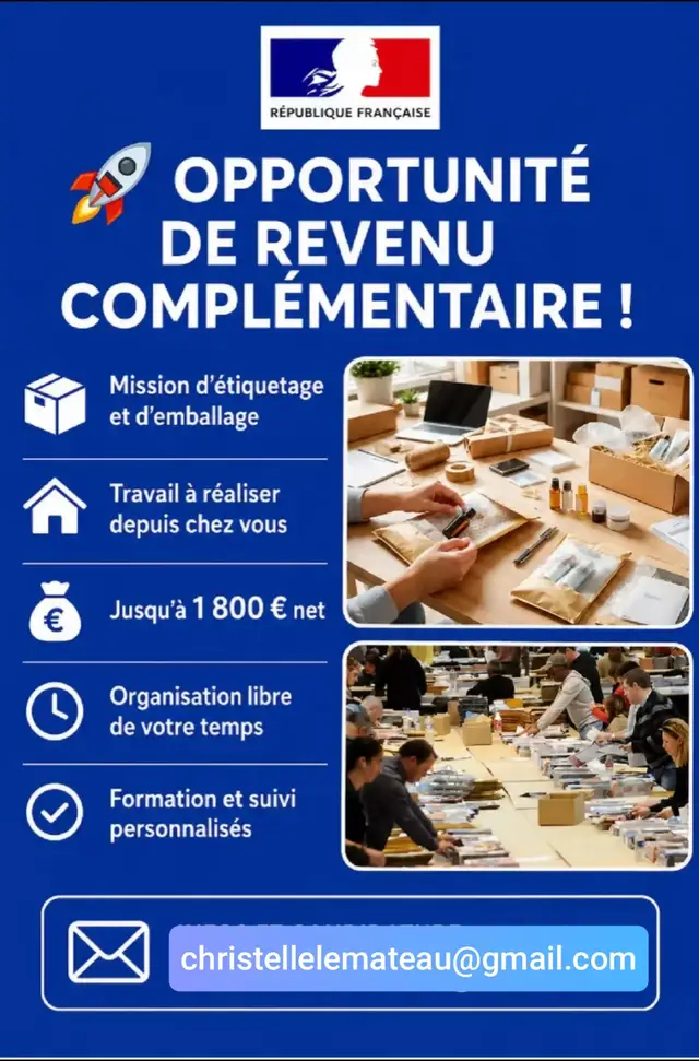 #fyp #france #jobadomicile #travailadomicile #Argenteuil  | Découvrez des opportunités de travail à domicile en France. Pour ceux qui cherchent une flexibilité et un équilibre entre vie professionnelle et personnelle, ces emplois sont faits pour vous! N’hésitez pas de vous contacter par Email: christellelemateau@gmail.com