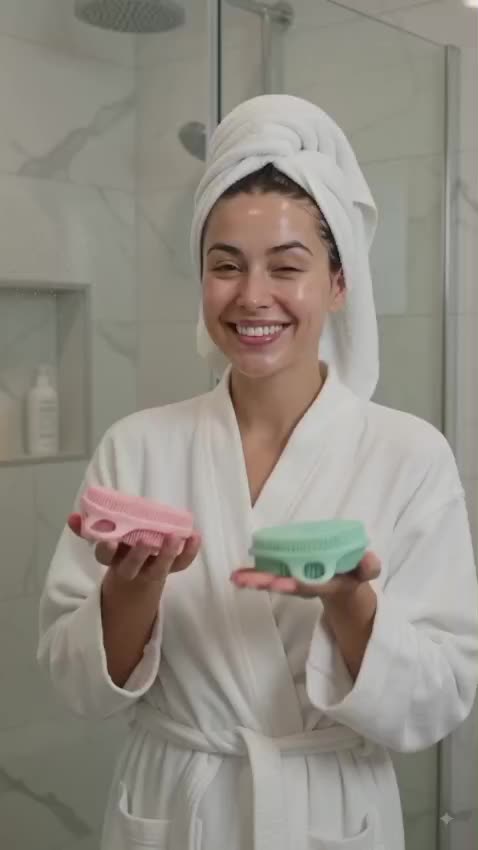 Silicone Body Scrubber 2-Piece Set, Antimicrobial Exfoliating Brush for Deep Cleaning, Quick-Drying Bath Accessory with Non-Slip Grip for All Skin Types #electricshowerscrubber #bathscrubber #lushbodyscrub #bestshavingcream #dettolbathbenefits #luxuryhygiene #bestcleansers #blackbellabodyscrub #bodywashideas #foamingsugarscrub