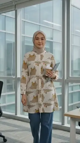 Tunik Motif Premium yang Bikin Look Makin Elegan 😍#FashionWanita #FashionMuslim #tunik  #outfitideas #ootdhijab 