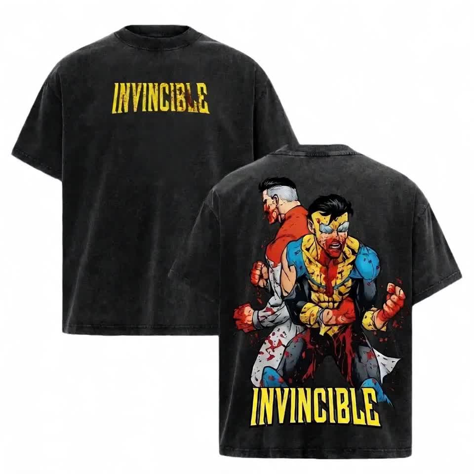 Men's Classic Invincible Comic Superhero Graphic Soft Cotton T-Shirt - Oversized Seamless Short-Sleeve Menswear Top, Casual Streetwear, Mark Grayson Fan Gift, Unisex Fit Tshirt #Animefans#superhero
