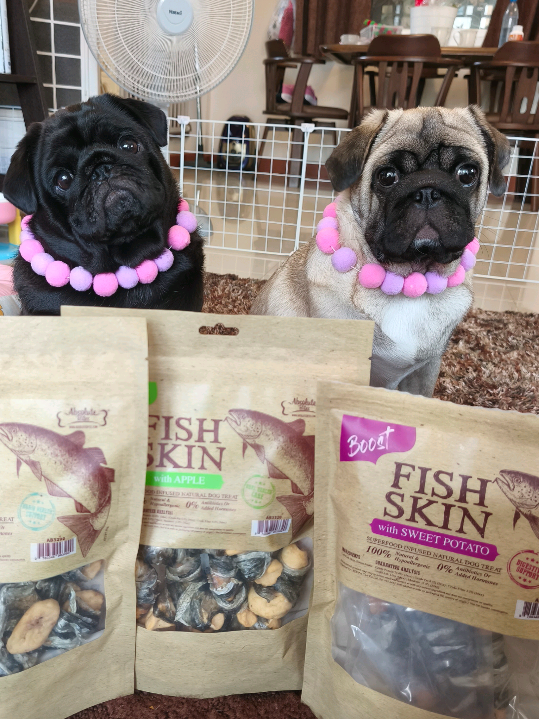 ขนมน้องหมา Fish Skin 3 รสชาตมันหวาน แอปเปิล และกล้วย เคี้ยวเพลิน โปรตีนสูง ไขมันต่ำ เหมาะเป็นขนมให้รางวัลมาก ๆ 🐶💕 #ขนมน้องหมา #รีวิวขนมน้องหมา #FishSkin #AbsoluteBites #PuddingAndDumpy 