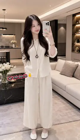 Set này đơn giản mà xinh lắm chị em ơi. #setxinh #setnuxinh #setboxinh #moingaymotoutfit #thoitrang 