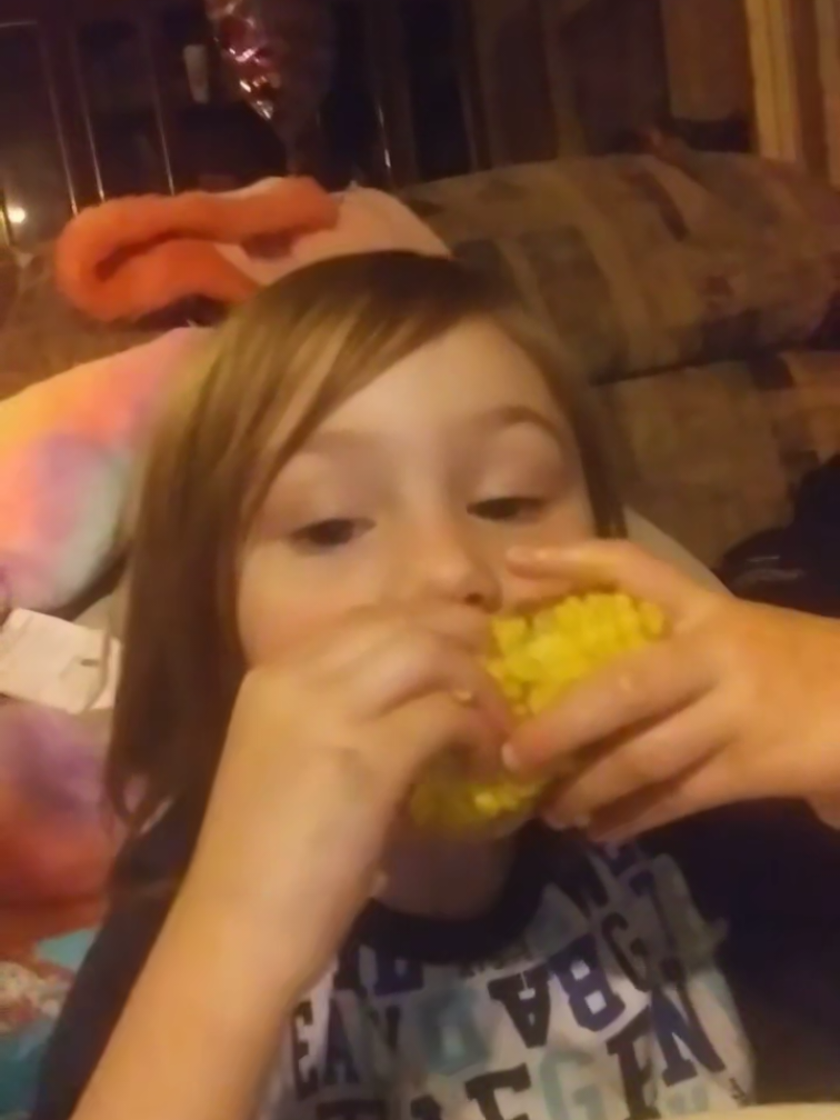 Corn eating competition.