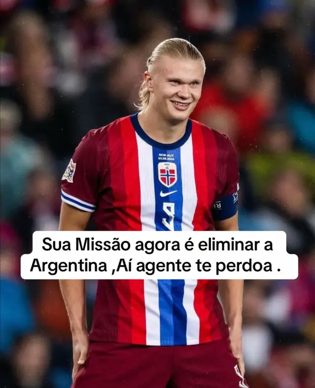 A torcida Brasileira Agradece Haaland, sua missão agora é simples: eliminar a Argentina...   A força, a coragem e a determinação fazem parte da história da Noruega. Agora é hora de mostrar a força dos vikings! Faça um favor para o Brasil: despache a Argentina e entre para a história. #haaland #noruega #vikings #futebol 