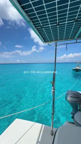 Backyard view goes crazy #fyp #catamaran #sailing #bahamas 