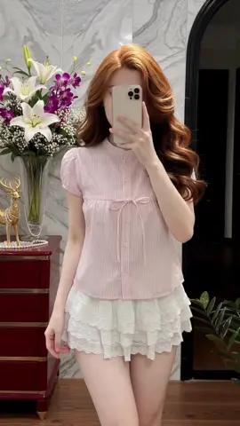 Áo xinh xỉu #thoitrangnu #moingaymotoutfitt #xuhuong #tiktokshop77 #setnuxinh 